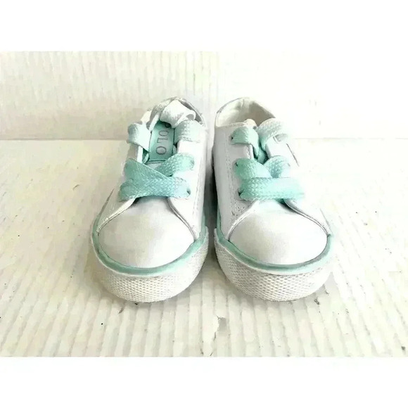 POLO Ralph Lauren Infant Leather Sneakers Shoes Size 5 White Pink Pony - Picture 4 of 7